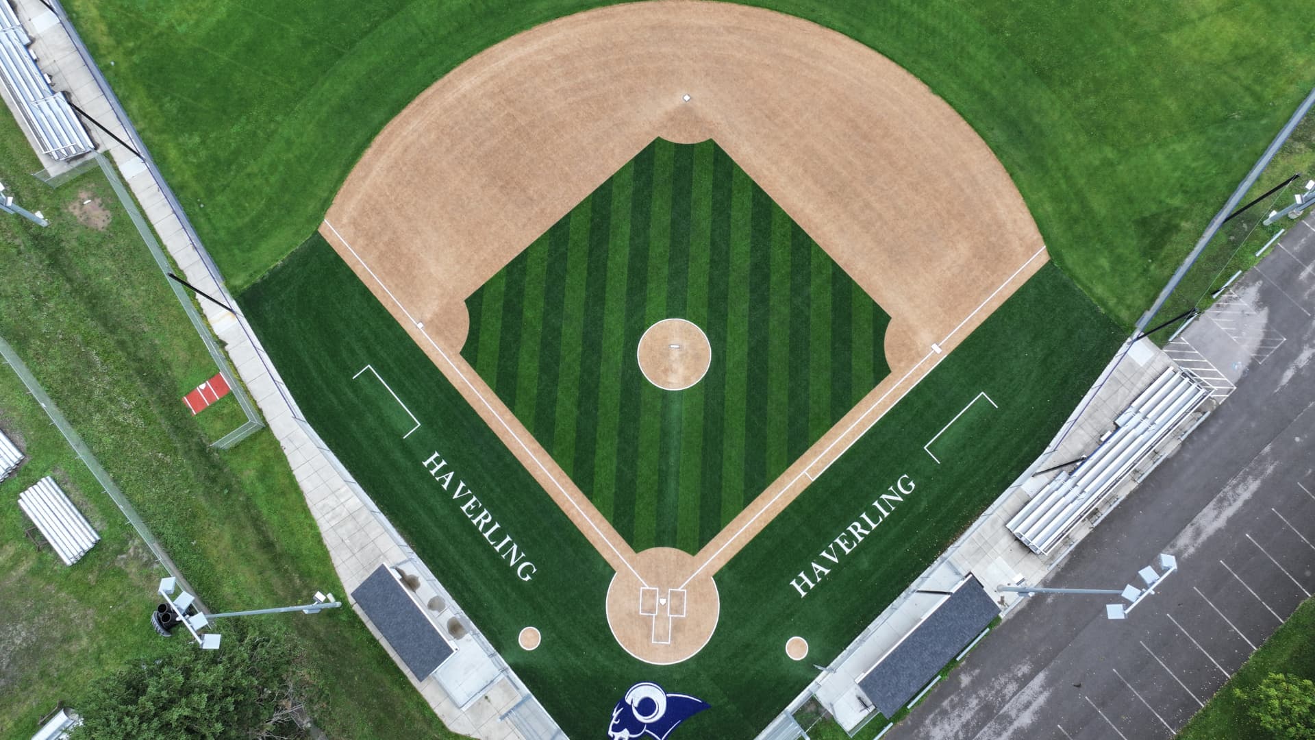Aerial view of the Haverling varsity baseball field at Bath Central School District